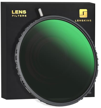 LENSKINS Filtro ND variabile True Color da 77 mm, ND2-64 (1-6 stop), filtro a densità neutra regolabile, rivestimento multistrato in vetro ottico HD, idrorepellente e resistente ai graffi
