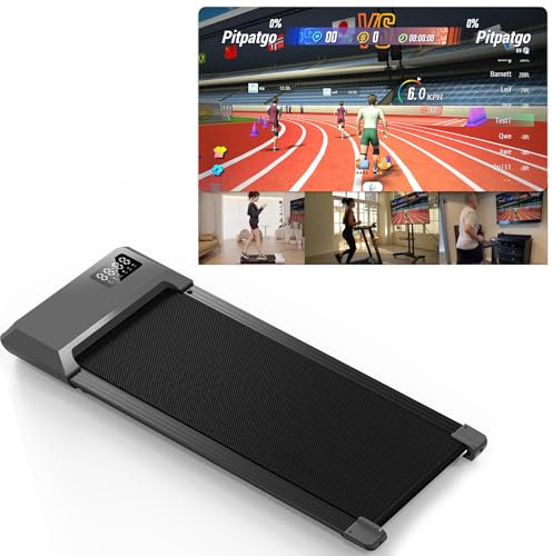 Superun Raceable Walking Pad – Laufband für Zuhause 2.5 PS mit App und Fernbedienung – Laufband Schreibtisch max 136 kg mit Multi-Runner-Rennen und Training Couses