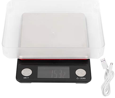 Digitale Küchenwaage für Lebensmittel, USB-Aufladung, Küchenwaage, 0,1 g, präzise Teilung, Edelstahl mit Digitalanzeige, elektronische Waage zum Abnehmen, Kochen, Backen