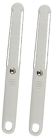KICHOUSE 2 Pièces Couteau à beurre Gadget de cuisine étaleur de fromage à pizza raclette lame de beurre coupe fromage couteau fromage trancheuse Coupe-fromage coupe-beurre Plastique blanche