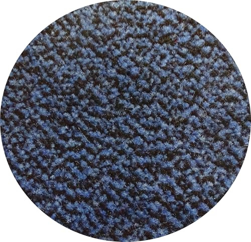 MERTEX runde Schmutzfangmatte mit Kettelkante in schwarz Ø 160 cm in Oslo blau