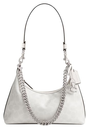 Coach Damen Juliet Shoulder Bag 25 in Signature Canvas Umhängetasche, Lh/White Chalk