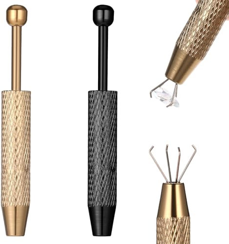 2 Stück Piercing Kugel Aufdreher, Edelstahl Piercing Zange für Kugeln, Edelsteine ​​​​Catcher mit 4 Klauen Schmuck Aufnehmwerkzeug für Pick up Piercing-Kugel Elektronische Komponenten Chip