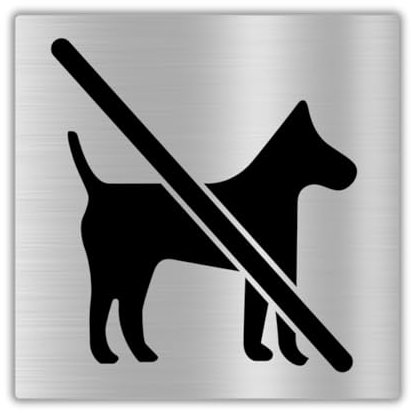 LEIASA | Selbstklebendes Hunde Verboten Schild - 10x10 cm - 0,8 mm Dicke - Aluminium - Kein Hund Schild - Verbotsschild Haustiere - Türschild Tiere Nicht Erlaubt (Hundeverbot Schild)