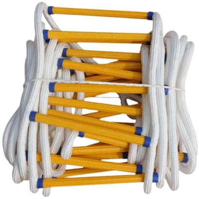 Colcolo 16 Fuß Not-Feuerleiter mit Haken, multifunktionale, schwer entflammbare, 5 m lange tragbare Strickleiter für die Außentechnik
