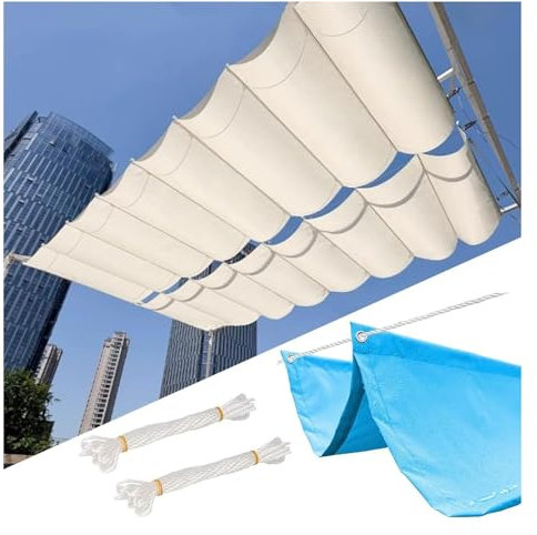 ZCXMNL Candele Ombretto Retrattile Ondulate, Tenda Pergola Resistente ai Raggi UV, Copertura Ombretto Tetto In HDPE, Protezione Solare Per Giardino, Patio E Terrazza, 68 Dimensioni(2x4m)