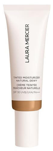 Laura Mercier Tinted Moisturiser Natural Dewy - LSF 30, 45ml | Langanhaltende getönte Pflege bietet 16 Std. variable Deckkraft. Strahlendes Finish verfeinert Hautton & Textur