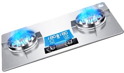 Gaziniere Gaz 7.2 KW - Cuisinière À Gaz En Acier Inoxydable À 2 Brûleurs, Cuisinière À Gaz De Synchronisation De 180 Minutes, Poêle À Feu Féroce Au Gaz Liquéfié(NG)