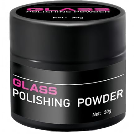 Glas Kratzer Entferner & Poliermittel zur Entfernung von Kratzern auf Glasoberflächen – Reparaturpaste für Fenster, Spiegel, Autoscheiben & Glastüren – Pinkes Glaspolierpulver