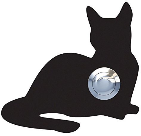 Klingeltaster, Design Klingel, Türklingel Edelstahl pulverbeschichtet Katze,Kitty'' schwarz - Bravios
