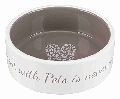 TRIXIE 25053 Napf Pet's Home, Keramik, 0,3 l/ø 12 cm, Creme/Taupe
