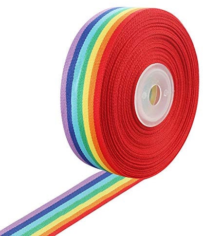 Regenbogen Band 15m x 25mm Nähen Band Dekoband Geschenkband Schleifenband für DIY Handwerk Nähen Geschenkverpackung