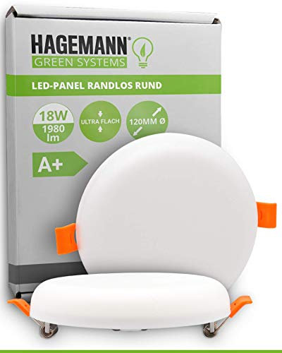 HAGEMANN® 1 x LED Deckenleuchte 24W flach rund 2640lm – Ø 155mm Bohrloch – 230V Panel Deckenlampe Wandleuchte Einbaustrahler Einbauspot