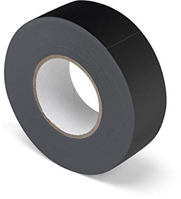 Nastro di tessuto Gaffa, nastro adesivo opaco in tessuto rivestito in PE, nastro gaffa fortemente adesivo con gomma naturale, larghezza 50 mm x lunghezza 50 m, spessore 0,31 mm, nero opaco