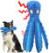 Squeaky Dog Soft Toy, No Stuffed Octopus Dog Toy Plush Indestructible Dog Toys for Boredom for Small Medium Dogs (Blue)