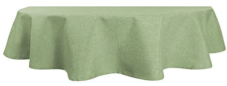 Tischdecke oval Leinenoptik 160x220 cm Lotuseffekt Tischwäsche Wasserabweisend Tischtuch Fleckenabweisend Bügelfrei Abwischbar Waschbar Innen und Außen Perleffekt (Hellgrün, 160 x 220 cm)
