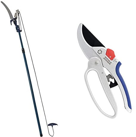 Spear & Jackson 4935TP Razorsharp Lightweight Telescopic Tree Pruner & 6758GS Razorsharp Geared Anvil Secateurs