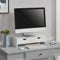 [en.casa] Monitorständer Mänttä mit 2 Schubladen Monitorerhöhung 50x18x13cm Bildschirmerhöhung für Laptop Computer Notebook Weiß
