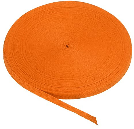 PATIKIL Baumwollband Baumwolle Gurtband 10mm x 45m, Schrägband Baumwoll Nahtband Köperband Saumband Einfassband Stoffband Webband zum Nähen für DIY Basteln Stricken Verpackungen, Orange