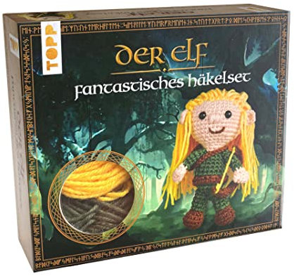 TOPP Fantastisches Häkelset Elf: Anleitung und Material für einen persönlichen Gefährten zum Selber-Häkeln. Fertiges Modell ca. 13 cm, White