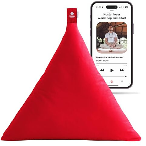 Inner Peace Dreieck Zabuton Meditationsmatte |100% Bio Baumwolle | Nachhaltig & Ergonomisch| Waschbarer Bezug|Unterlage für Meditationskissen | Zen Matte für Yoga & Meditation |Oeko-TEX Standard 100
