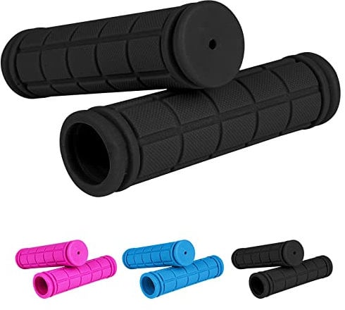 URAQT Fahrradgriffe Kinder,22 mm Lenkergriffe Fahrrad Kinder mit Höchster Sicherheit Prallschutz Kinderfahrradgriffe Gummi Grips für Roller Dreirad Kinder Laufrad Kinderfahrrad Schwarz
