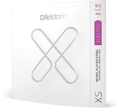 D'Addario Guitar Strings - XS Coated Electric Guitar Strings - Extended Lifespan for 6 String Guitars - XSE09544 - Super Plus Light, 9.5-44 - 1 Set
