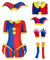 AYYOHON Pomni - Disfraz de Pomni para cosplay, disfraz de circo digital de Pomni para fiesta de Halloween, conjunto de body de payaso para adultos, talla M
