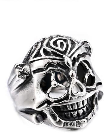 Caiduoduo Der Expendables Stallone Lucky Skull Ring Ring aus Edelstahl