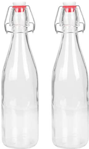 ZUOZUIYQ 2pcs Swing Top Glass Bottles Flip Top Brewing Bottles Beer Bottles Juice Container for Kombucha Fermenting Beer Brewing Juicing Wine Milk 500ml jar