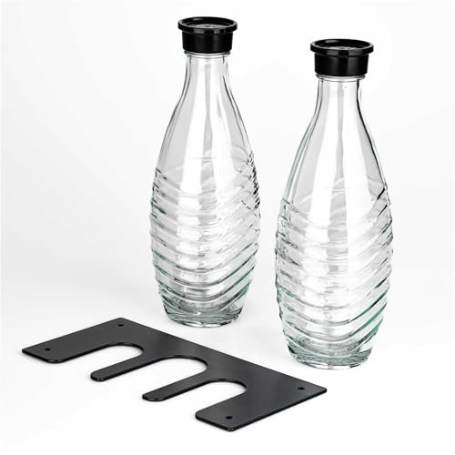 Flaschenhalter passend für SodaStream, Abtropfhalter, Abtropfständer, Abtropfgestell, 2er Abtropfhalter Kompatible mit Sodastream Crystal Flaschen, Metall (Halter für 2 Flaschen)