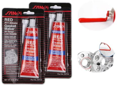 2x85g Pate a Joint Moteur,Joint Carter Huile Moteur,Silicone Haute Temperature,Carburateur Mastic en Silicone,D'étanchéité du Service du Moteur Silicone,Plage de Température -60 °C à 320 °C (Rouge)
