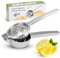 Zitronenpresse aus Edelstahl, 8,5 cm Lemon Squeezer Handpresse Manuell, Premium S304 Zitronenpresse XXL Handpresse für Zitronen Limetten, Spülmaschinenfest - Ideale Zitruspresse