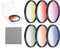 sourcing map 82mm Gradual Color Filter Kit, 6 Piece Filters for Camera Lens Accessory Set with Case and Lens Cleaning Cloth for SLR Camera Photography, Orange, Yellow, Blue, Purple, Red, Grey