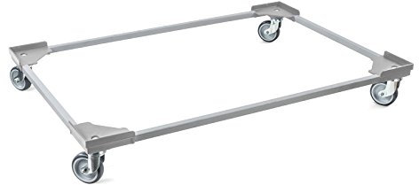 aidB Transportroller Variabel nicht unterteilt für Euroboxen mit 4 Gummilenkrollen, Grau, 1200x800 mm, variabler Rollwagen zum Transport von Kisten, Praktischer Kistenroller