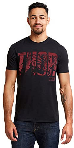 Marvel Herren Thor Text T-Shirt, Schwarz (Black Blk), X-Large