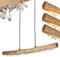 LED Pendelleuchte Rodeche, dimmbare Hängelampe aus Metall/Holz in Nickel-matt, Hängeleuchte m. Kristallen, Höhe max. 150 cm, 15 Watt, 1500 Lumen, Lichtfarbe 3000 Kelvin, in 4 Stufen dimmbar