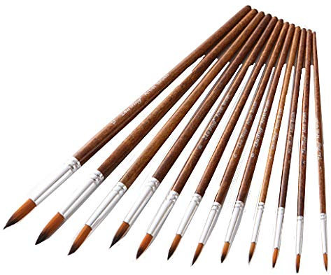 PLUS PO Paint Brush Set For Painting Paint Brushes Oil Paint Brushes Kids Paint Brushes Artist Paint Brushes Paintbrushes Paint Brushes For Art Paintbrush 12 pole round front
