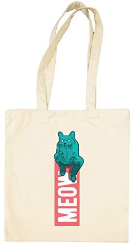 Meow Poster Chilling Cat Off White Einkaufstasche