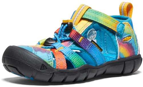 KEEN SEACAMP II CNX, Sandali Unisex - Bambini e ragazzi, Blu Vivid Blue Original Tie Dye, 38 EU