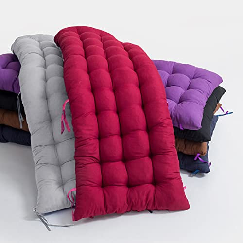 Dickes Bankkissen, 2- und 3-Sitzer, Baumwolle, Gartenbank, Kissen, 100 / 110 cm, weich, für Chaiseschaukel, drinnen und draußen, 140 x 50 cm, Blau