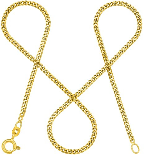 modabilé Damen Panzerkette aus 585er Gold (36cm I 2,1mm breit) I Goldkette 585 ohne Anhänger I Zarte Halskette für Frauen I Echtgold Kette + Etui I Goldkettchen Produziert in Deutschland
