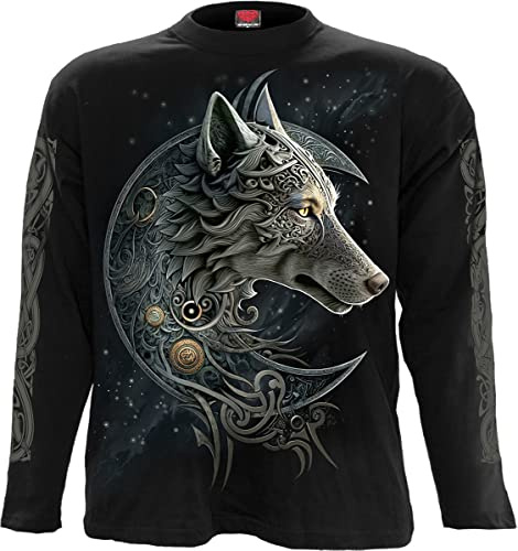 Spiral Celtic Wolf Männer Langarmshirt schwarz