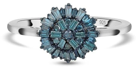 SHOP LC Blauer Diamant-Ring 925 Silber platiniert ca. 0 50 ct