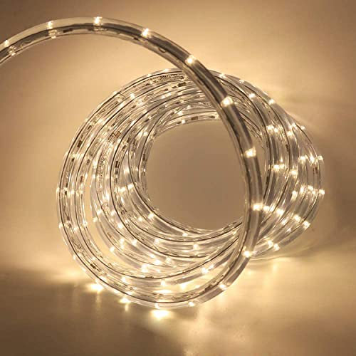 Wisada LED Lichtschlauch Außen,50m 36 LEDs/m Warmweiß LED Schlauch 220V LED Indoor Leuchtstoffröhre, Outdoor LED Lichter Wasserdicht Lichterschlauch für Terrasse Wohnzimmer Weihnachten Partydeko