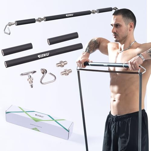 GEKU FIT Widerstandsbandstange, 105,4 cm, robuste Trainingsstange mit ABS-Rad, Zubehör für Rumpfmuskeltraining, Widerstandsband-Training, Heimtraining, maximale Belastung 362,9 kg (3 Stange)