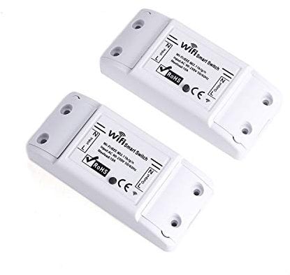 2 Pack WiFi Smart Switch, Wireless Switch Remote Timer Outlet App Control Switch for Smart Home, Compatible with Alexa, Google Home Assistant
