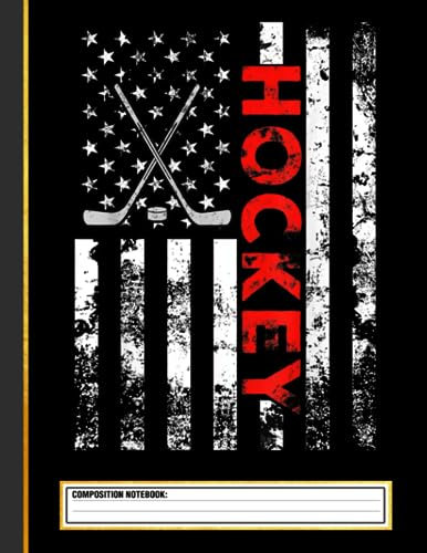 American Flag Hockey USA Patriotic Composition Notebook