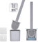 Revolutionary Grey 1 Pack Deep Clean Silicone Toilet Brush & Quick Dry Anti-drip Holder, Flexible No scratch Bathroom Brush