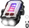 Mini torcia EDC con flash rosso e blu, piccola torcia girevole con punta delle dita LED super luminosa, USB C ricaricabile portachiavi torcia portatile (bianco)
